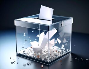 Firefly_Urna vacía o rota – Simbolizando el rechazo al voto. 669232